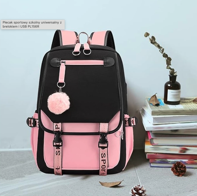 Zaino scolastico ergonomico per ragazzi - rosa-nero
