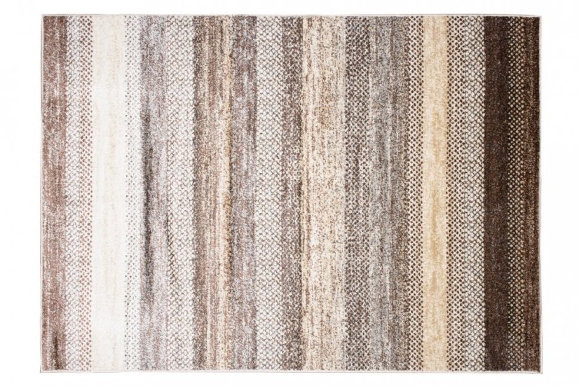 Covor modern cu dungi în nuanțe de maro