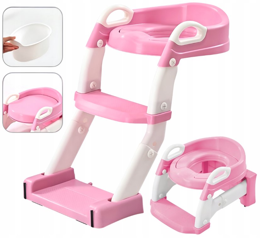 Gyermek WC csökkentő 3in1 - bili, WC-ülőke és csúszásmentes lépcsőfok