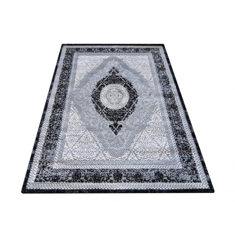 Covor negru exclusivist în stil vintage - Dimensiunea covorului: Lăţime: 80 cm | Lungime: 150 cm