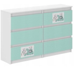 Cassettiera per bambini con stampa topini, 77 x 30 x 120 cm