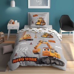 Bavlněné povlečení pro malé stavebníky - oboustranné