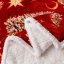 Coperta rossa natalizia con motivo di agnello e albero - calda coperta double-face