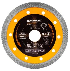 Diamantni kolut 125 mm za beton, ploščice in keramiko - izvrtina 22,23 mm