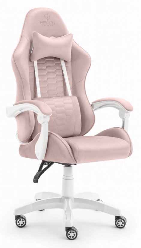 Herní židle HC-1000 Pink-White látka