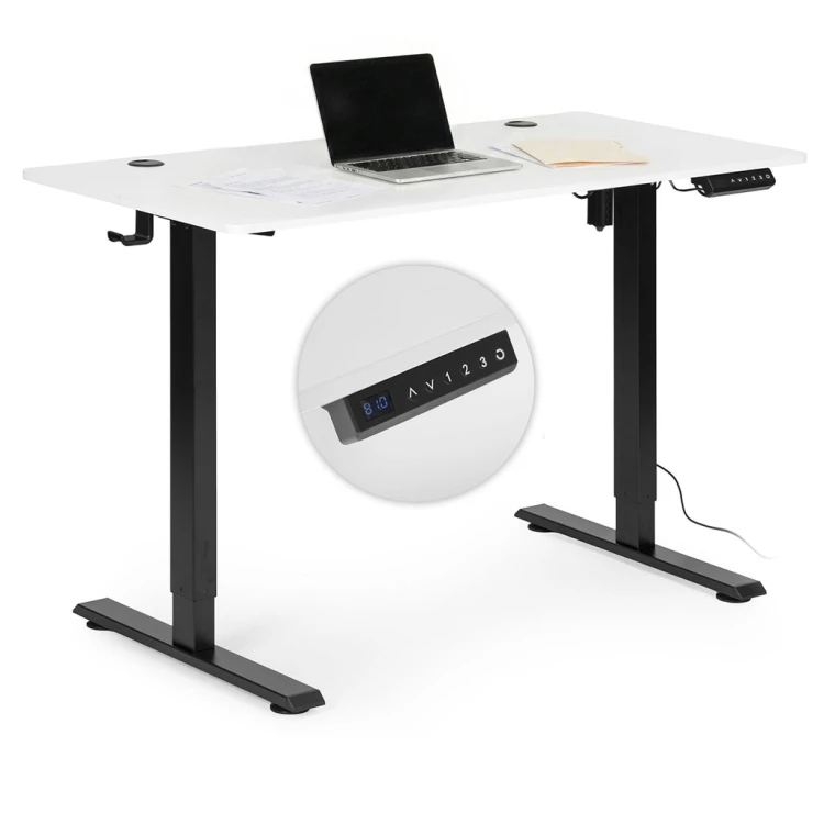 Elektricky výškově nastavitelný pracovní stůl s černými nohami - 120 x 60 cm