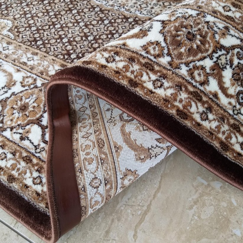 Exkluzivní hnědý vzorovaný koberec ve vintage stylu