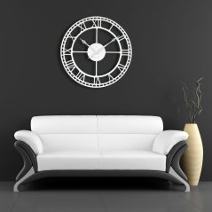 Ceas de perete metal alb vintage 80 cm