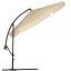 Parasol de grădină 3,5 m cu lumină solară LED - crem, UV50+