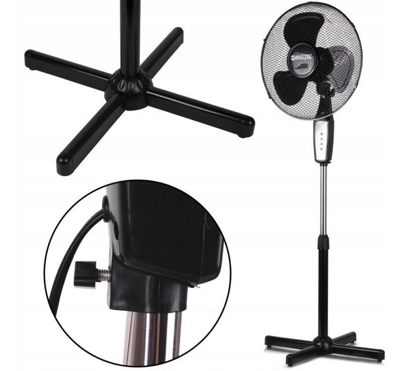 Čierny podlahový ventilátor MalTec WL85-BR