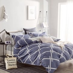 Lenjerie de pat cu model albastru, din bumbac de cea mai înaltă calitate