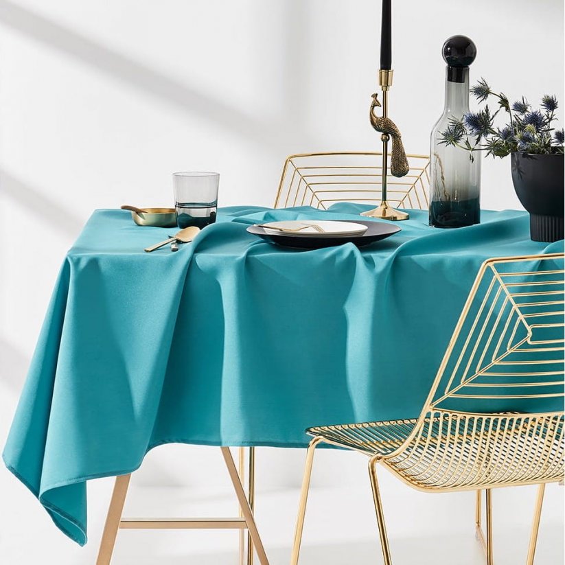 Ubrus na stůl v tyrkysové barvě 140 x 260 cm