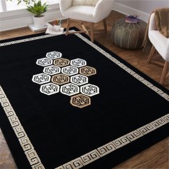 Moderný koberec do obývačky v čiernej farbe
