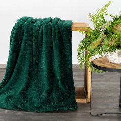 Luxusní flanelová deka s elegantní stříbrnou nití - zelená