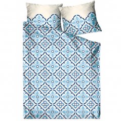 Lenjerie de pat albastră din bumbac de înaltă calitate, cu model