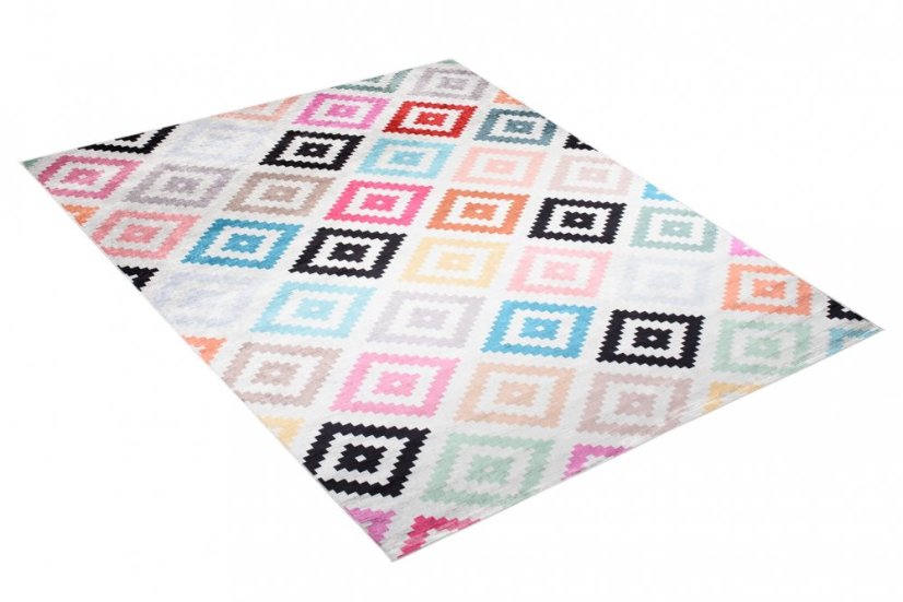 Covor la modă cu model geometric colorat