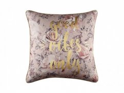 Ružičasta jastučnica s cvjetnim motivom 45 x 45 cm