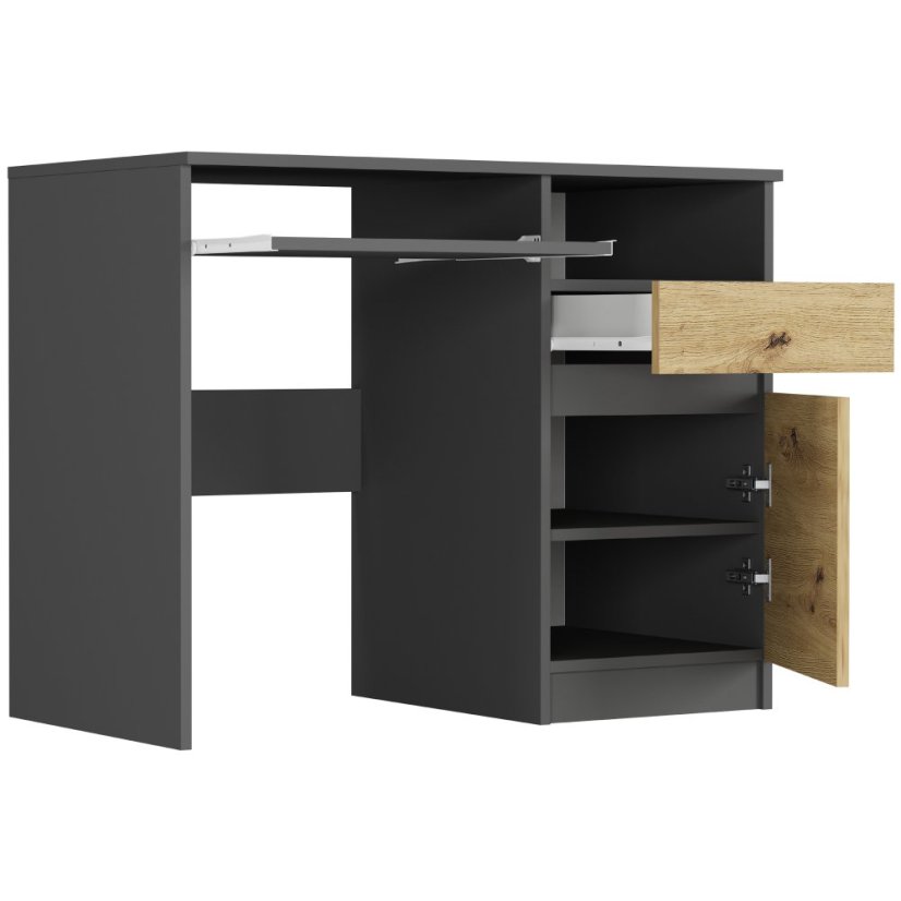 Birou de scris modern cu dulap 90x50 cm - diverse variante de culori - Culoare: Alb