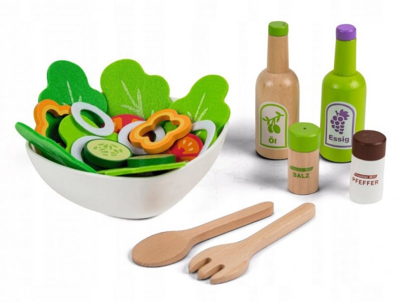 Holzset für Kinder zur Zubereitung von Salaten
