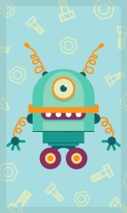 Detská bavlnená osuška s potlačou robota