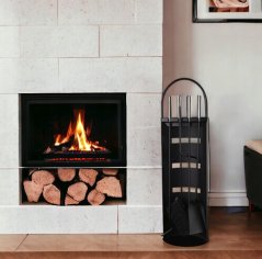 Set de accesorii din 4 piese cu suport pentru șemineu și grătar