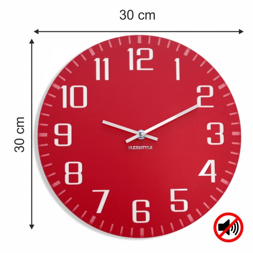 Декоративен стенен часовник червен