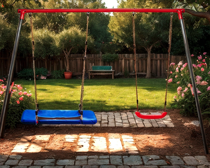 Dvojitá zahradní houpačka s hnízdem 290 x 180 x 200 cm