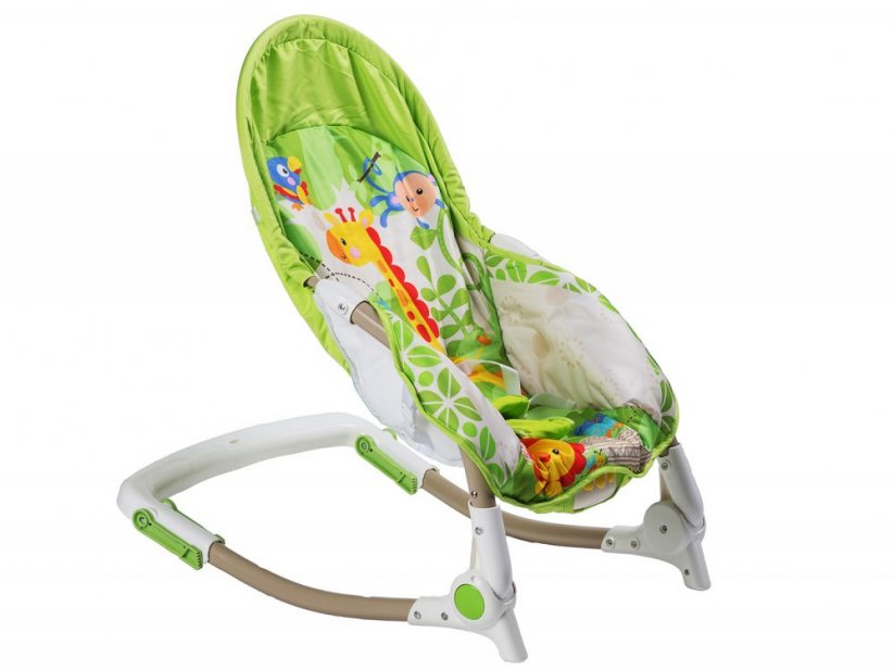 Dječja stolica za ljuljanje ECOTOYS u zelenoj boji s melodijama