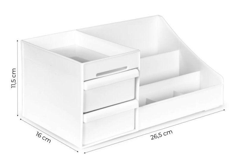 Organizator za kozmetiku 26,5 x 16 x 11,5 bijeli