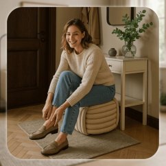 Velúrová pletená pufa MAGMA - rôzne farebné prevedenia