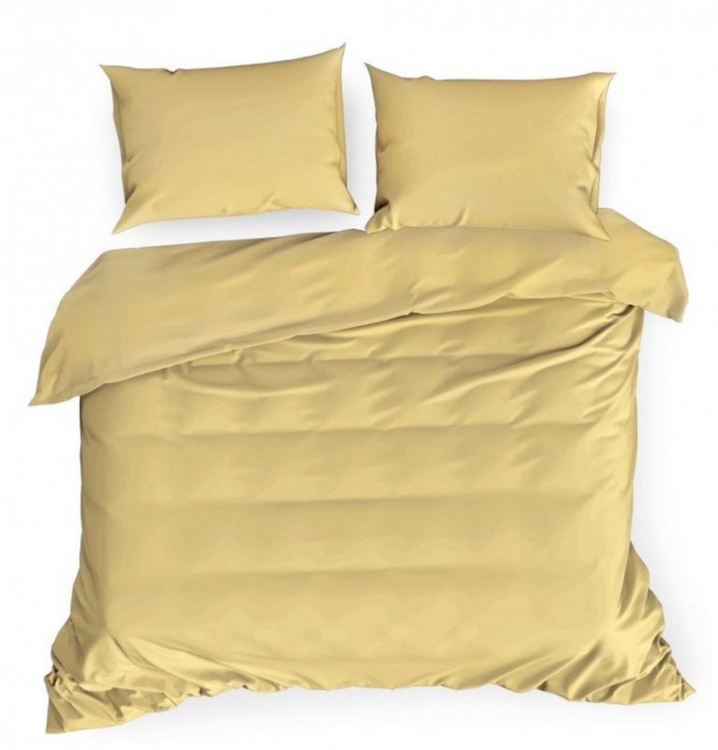 Lenjerie de pat exclusiv galbenă pe două fețe