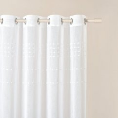 Visokokakovostna bela zavesa  Marisa   s srebrnimi vponkami 140 x 260 cm