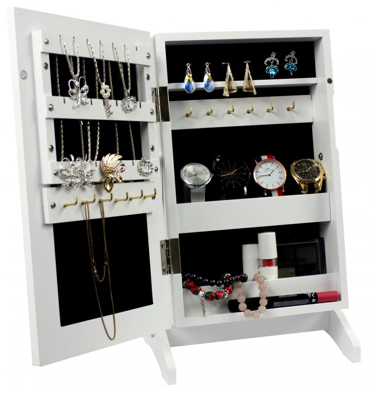 Kis fehér ékszerdoboz tükörrel 21 x 15 x 35 cm