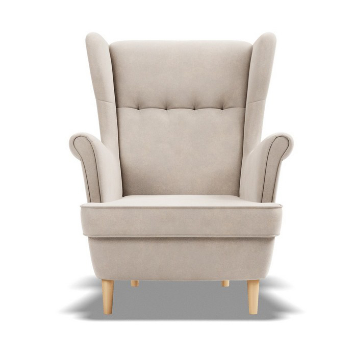 Elegantné béžové kreslo ušiak do obývačky