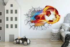 3D stenska nalepka z nogometno žogo