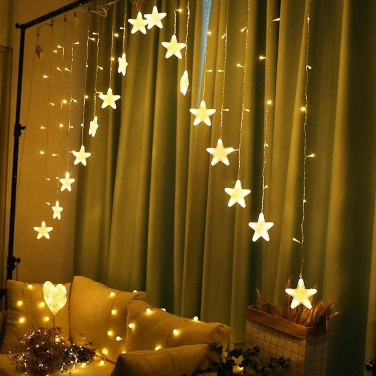 Vánoční závěs s hvězdičkami 4m 136 LED