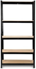 Stabilní kovový regál černý s 5 policemi 205 x 120 x 45 cm