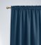 Razkošna temno modra zatemnitvena zavesa z nagubanim trakom 140 x 280 cm