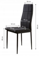 Set aus 4 Stühlen in Schwarz mit modernem Design