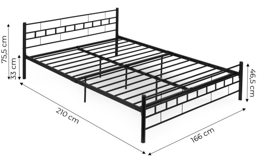 Pat metalic modern cu cadru stabil în design minimalist