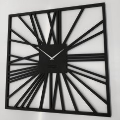 Phänomenale quadratische Uhr in einer luxuriösen schwarzen Farbe, 80cm