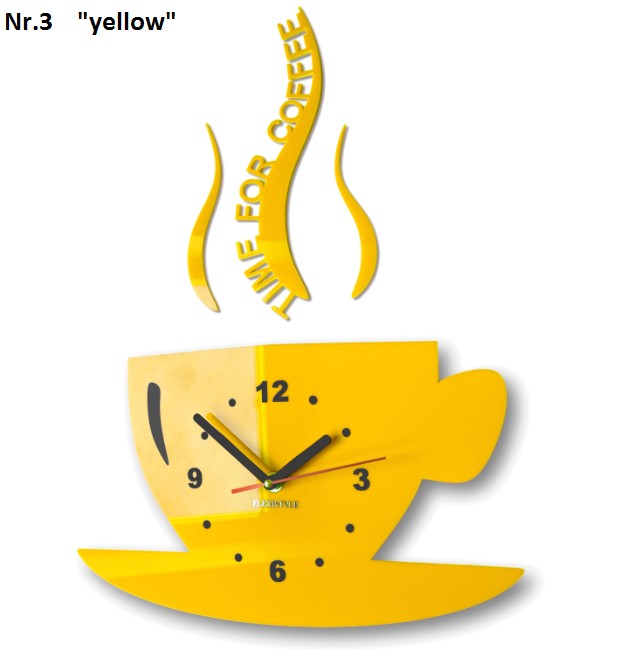Ceas de perete "Este timpul pentru cafea" - Culoare: Portocalie
