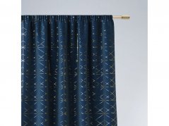 Razkošna zavesa z nagubanim trakom v čudoviti kombinaciji granatno modre in zlate barve 140 x 260 cm