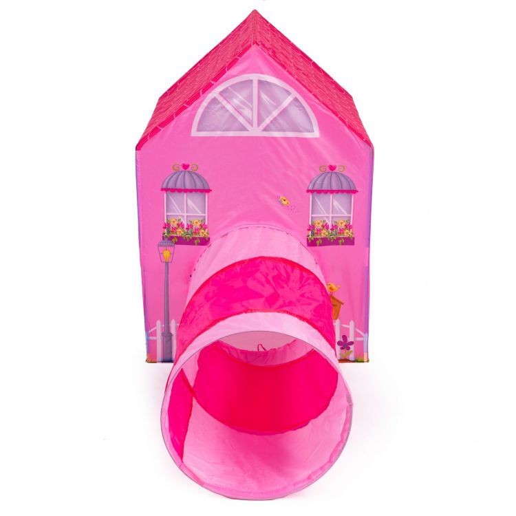 Палатка в дизайна на красива розова къща с тунел