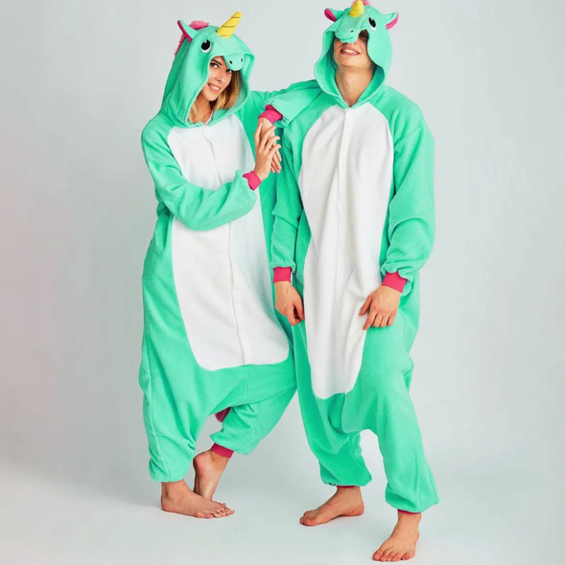Menthol Kigurumi Jumpsuit mit Einhornmotiv Größe S