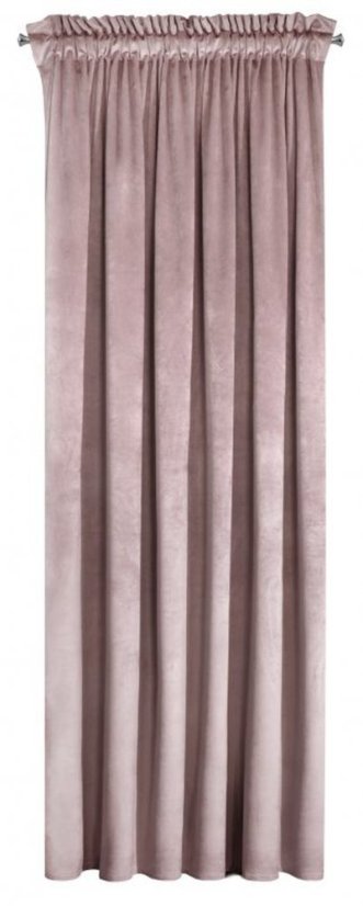 Púdrovo ružový zamatový záves na riasiacu pásku 140 x 270 cm 