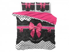 Originálne posteľné obliečky s ružovou mašľou SWEET DREAMS 200 x 220 cm