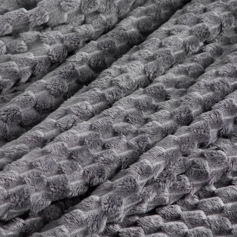 Hrubá deka v šedé barvě s moderním vzorem - Rozměr: Šířka: 150 cm | Délka: 200 cm