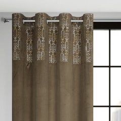 Zamatový záves béžovej farby na kruhy Liza 140 x 250 cm 