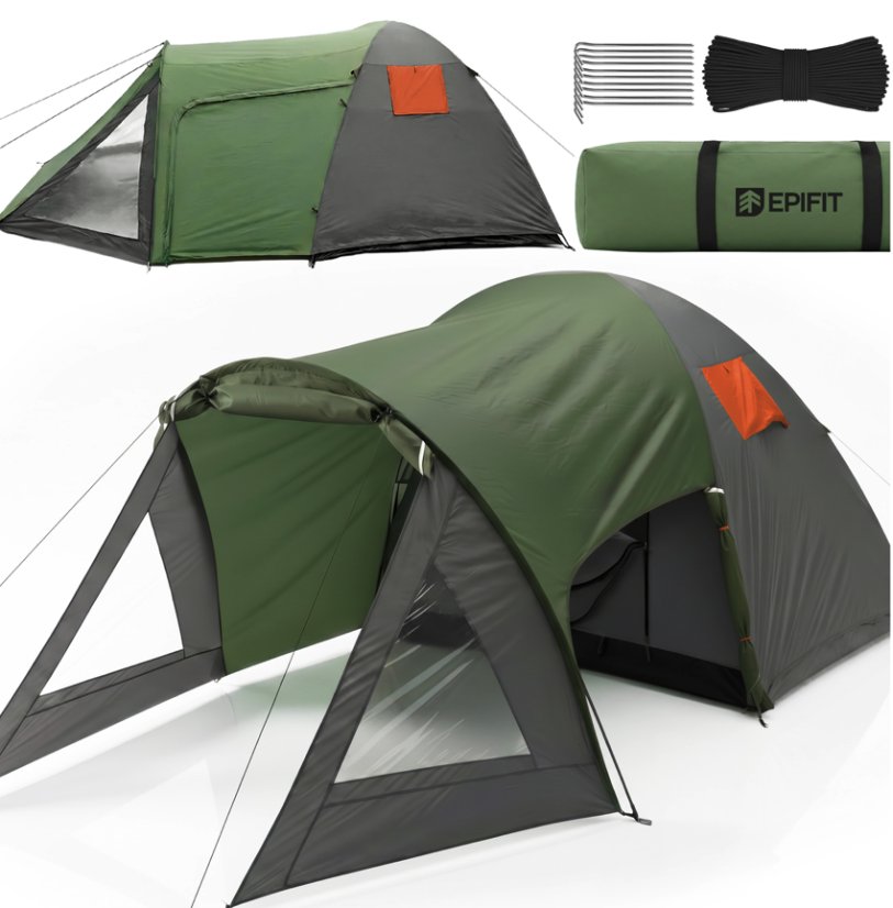 EPIFIT HORIZON 4.0, družinski kamping šotor za 4 osebe – 440 x 250 x 150 cm